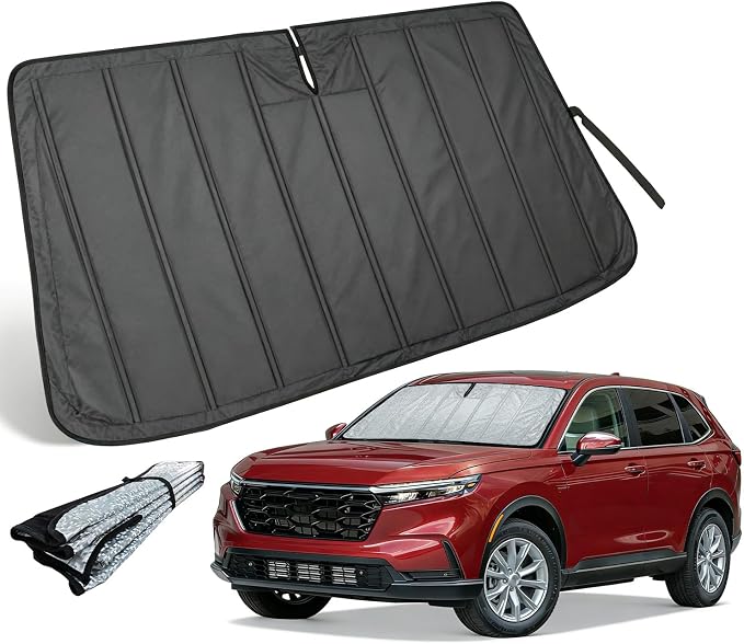 Thickened Windshield Sun Shade for Honda CRV 2023-2026 CR-V | Accordion Front Window Sunshade Aluminum Reflective UV Protection Shield, Foldable Sun Visor with Storage Bag Car accessories