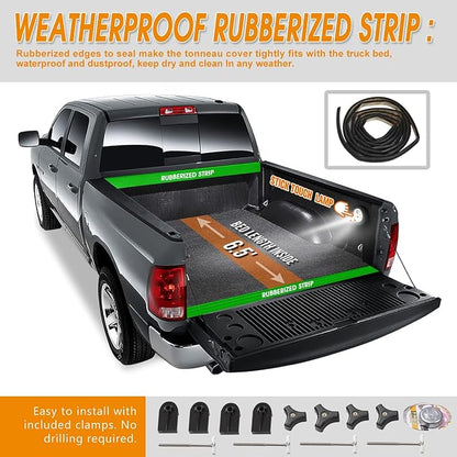 Vinyl Soft Tri-Fold Truck Bed Tonneau Cover Compatible with 99-07 Chevy Silverado/GMC Sierra 6.5Ft Fleetside Bed