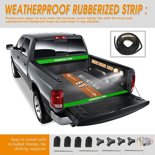 Vinyl Soft Tri-Fold Truck Bed Tonneau Cover Compatible with 99-07 Chevy Silverado/GMC Sierra 6.5Ft Fleetside Bed