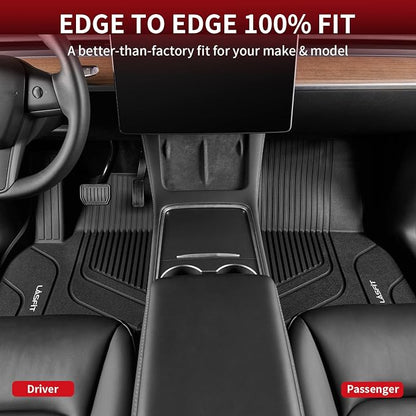 LASFIT Premium Extra Thick Floor Mats Fit for Tesla Model S & Model S Plaid 2026 2025 2024 2023 2022 2021, Custom Fit TPE All Weather Floor Liners 1st & 2nd Front Rear Row Car Mats, Black