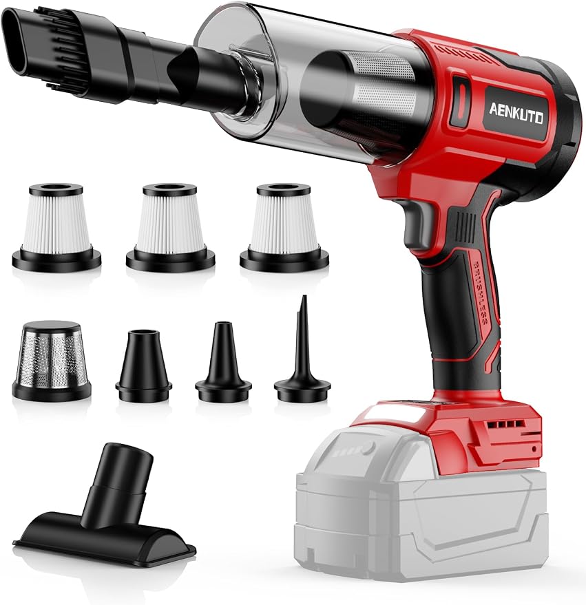Handheld Electric Vacuum Cleaner Compatible with Milwaukee 18V Battery, Portable Handheld Vacuum for Pet Hair & Sand, Capable of Quick Vehicle Interior & Garage Cleanup, (Battery Not Included)