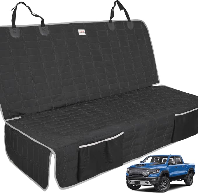 Reliadura Dog Car Seat Cover for Back Seat,Washable Bench Seat Cover for Truck,Nonslip Backseat Cover Protector for F150/Ram1500/GMC Sierra/Toyota/Chevrolet Silverado,Car Seat Covers for Dogs