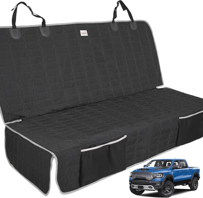 Reliadura Dog Car Seat Cover for Back Seat,Washable Bench Seat Cover for Truck,Nonslip Backseat Cover Protector for F150/Ram1500/GMC Sierra/Toyota/Chevrolet Silverado,Car Seat Covers for Dogs