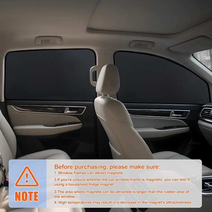 ZATOOTO Side Window Sun Shade - 4 Pack Car Window Covers 99% UV Light Block Car Curtains Magnetic Side Window Sun Shade Keeps Cooler for Breastfeeding, Taking a nap, Changing Clothes, Camping