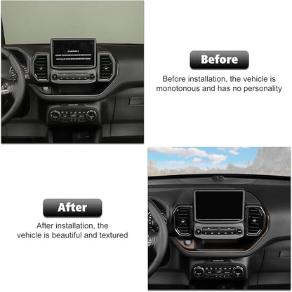 RT-TCZ Carbon Fiber Air Vents Trim Cover Air Condition Decoration Ring Kit Interior Accessories for Ford Bronco Sport 2021 2022