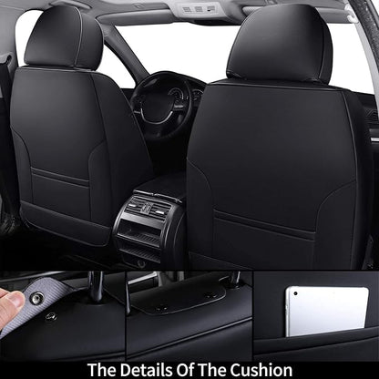 Coverado Front Seat Covers, Universal Seat Covers for Cars, Breathable Fabric&Leather Car Seat Protector, Front Car Seat Covers, Seat Covers Waterproof, Driver Seat Cover Fit for Most Cars, BlackRed