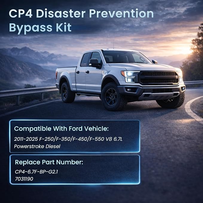 Gen2.1 CP4.2 Disaster Prevention Bypass Kit Compatible with 2011-2025 Ford 6.7L F250/F350/F450/F550 Powerstroke with Installation Instructions-Upgraded Fuel Pipe (CP4-6.7F-BP-G2.1)