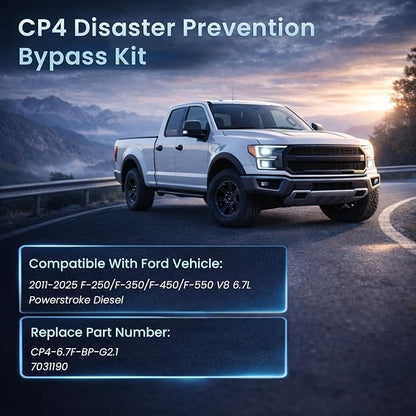 Gen2.1 CP4.2 Disaster Prevention Bypass Kit Compatible with 2011-2025 Ford 6.7L F250/F350/F450/F550 Powerstroke with Installation Instructions-Upgraded Fuel Pipe (CP4-6.7F-BP-G2.1)