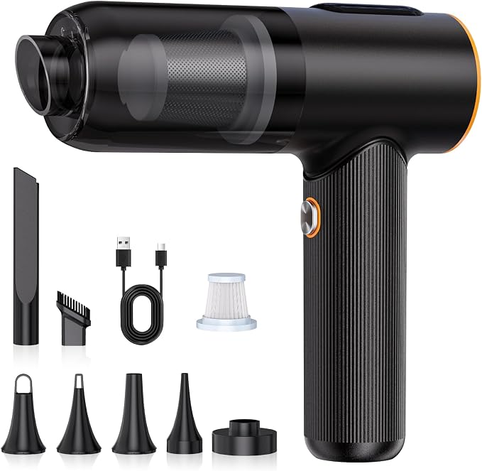 Car Vacuum Cleaner, 20000Pa Suction Power Handheld Vacuum Cleaner, 4-in-1 Portable Car Vacuum with 2 Suction Modes, Cordless Mini Vacuum with Type-C Charge for Car, Home, Office Desk, Keyboards