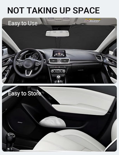Proadsy 2026 Upgrade Front Windshield Sun Shade Foldable Sunshade Protector Custom Fit 2014-2018 Mazda 3 Accessories