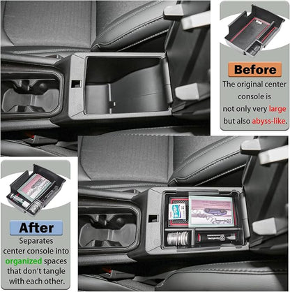 RUNROAD Center Console Organizer Tray Compatible with Jeep Compass 2022 2023 2024 2025 Accessories, Coin Holder Armrest Tray Secondary Storage Box Insert Console Organizer Card, Red (NOT For Ltd)