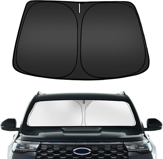 ARISMOTOR Windshield Sun Shade for Ford Explorer 2020-2025 2026, Custom Fit Foldable Front Window Sunshade Sun Visor Protector, Block UV Rays Keep Your Car Cooler