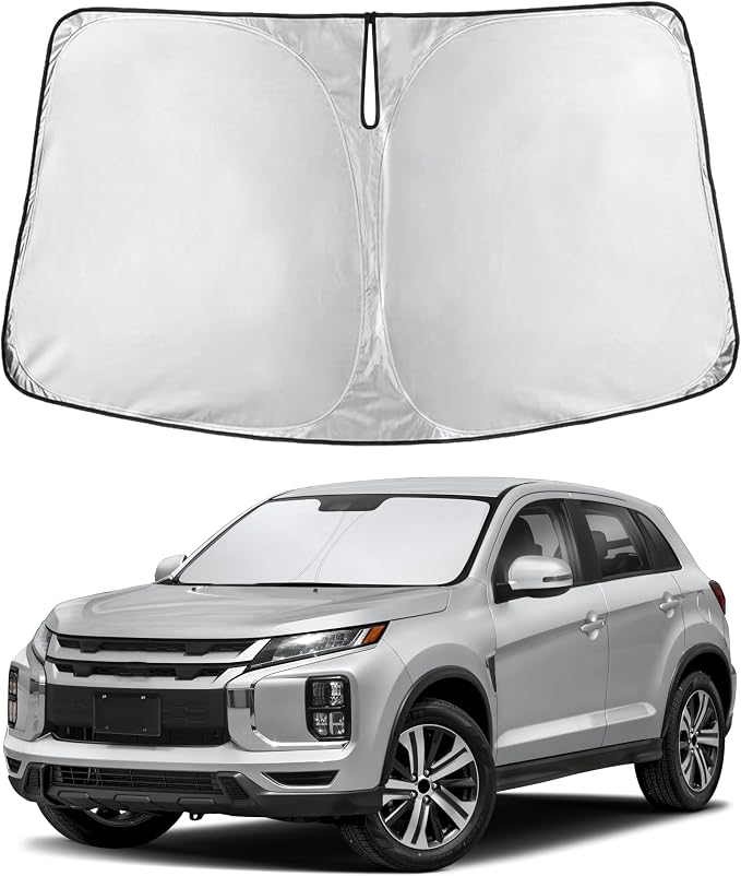 EcoNour Windshield Sunshade Compatible for Mitsubishi Outlander Sport 2011-2024 2025 2026 (Not Fit for Outlander) Sun Visor for Front Window Sun Shade Cover, UV Heat Protector, Car Accessories