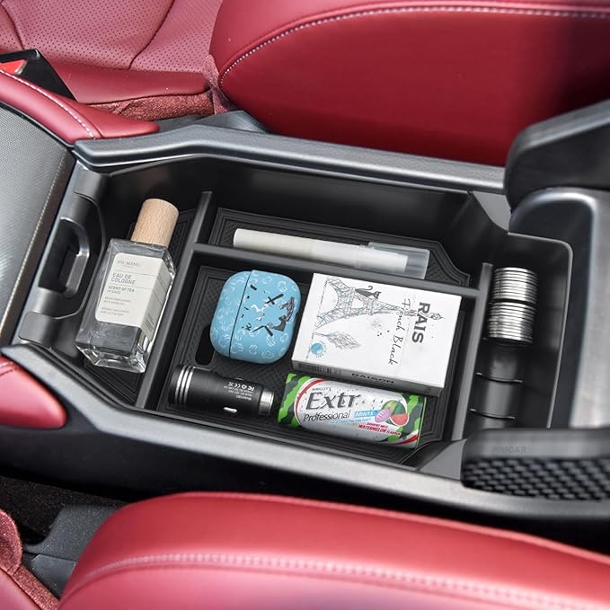 PIMCAR Center Console Organizer for 2023-2025 2026 Honda Accord 11th Gen Durable ABS Plastic Armrest Storage Tray-Black Liner Trim Accessories