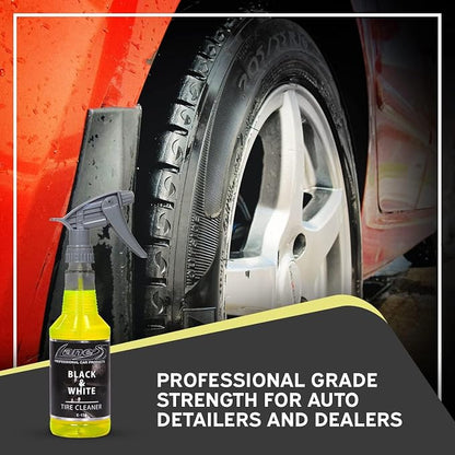 LANE'S Black and White Tire Cleaner- Tire Cleaner, Cleaning Tire Spray, Strong Tire Cleaner - Formulated Cleaning Strength, Restores Rubber to Black, Fast Acting Tire Cleaner- 32 OZ