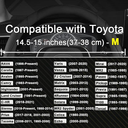 West Llama Customized Auto Car Steering Wheel Cover for Toyota (Black)