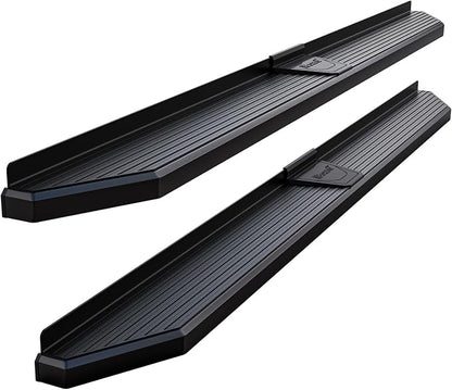APS 6-inch (Black Stainless Steel Powder Coated Flat Style) Running Boards Nerf Bars Side Steps Compatible with Nissan Frontier 2005-2026 Crew Cab