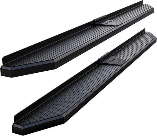 APS 6-inch (Black Stainless Steel Powder Coated Flat Style) Running Boards Nerf Bars Side Steps Compatible with Nissan Frontier 2005-2026 Crew Cab