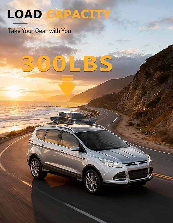 Tuyoung 300lbs All-Aluminum Roof Racks Cross Bars Compatible with Ford Escape 2013 2014 2015 2016 2017 2018 2019, Heavy Duty Aluminum Crossbar Roof Rail Cargo Carrier Rooftop Car Black Accessories