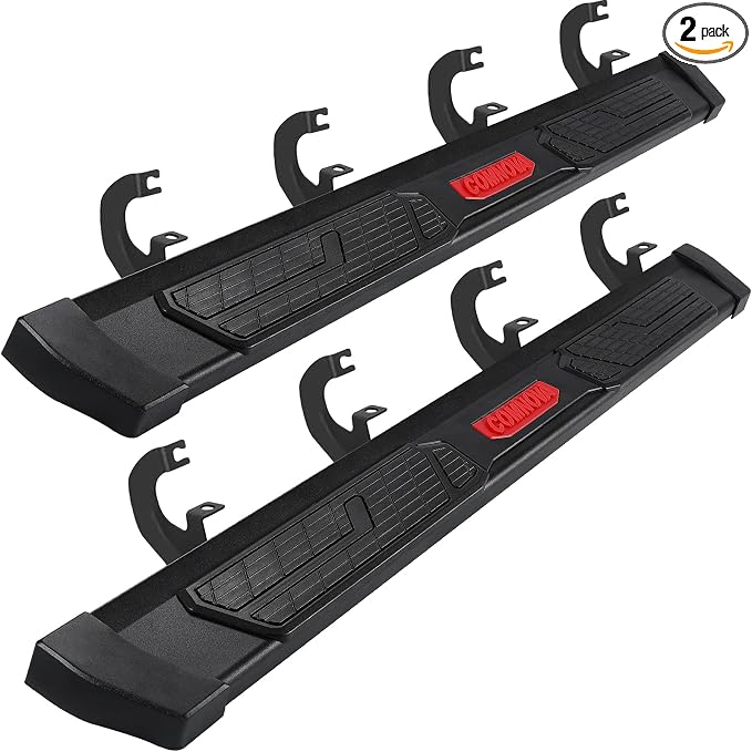 COMNOVA Running Boards Compatible with 2019-2026 Chevy Silverado/GMC Sierra 1500 Crew Cab, 2020-2026 Silverado/Sierra 2500HD 3500HD Crew Cab. 6 Inch Carbon Steel Nerf Bars Step Bars.