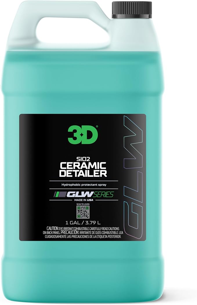 3D SiO2 Ceramic Detailer 1 Gallon – Quick Detailer with Advanced SiO2 Polymers – Hydrophobic Protection, UV Defense, High Gloss Finish, Ceramic Coating Booster – Professional Car Care – Made in USA