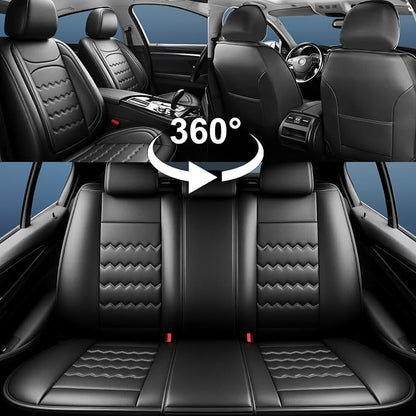 Trax Car Seat Covers Fit for Chevrolet/Chevy Trax 2024 2025 2026, Full Coverage Leather Waterproof Breathable Seat Covers, Automotive Seat Protectors, Airbag Compatible (2 Front Seats, Black)