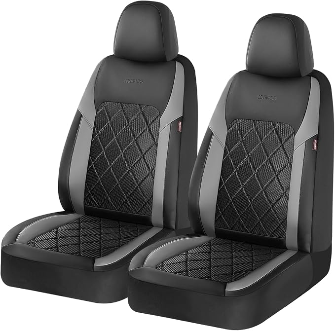 Coverado Car Seat Covers, Front Seat Covers, 2 Front Automotive Seat Cover, Mesh Breathable Seat Protectors, Universal Fit for Most Cars