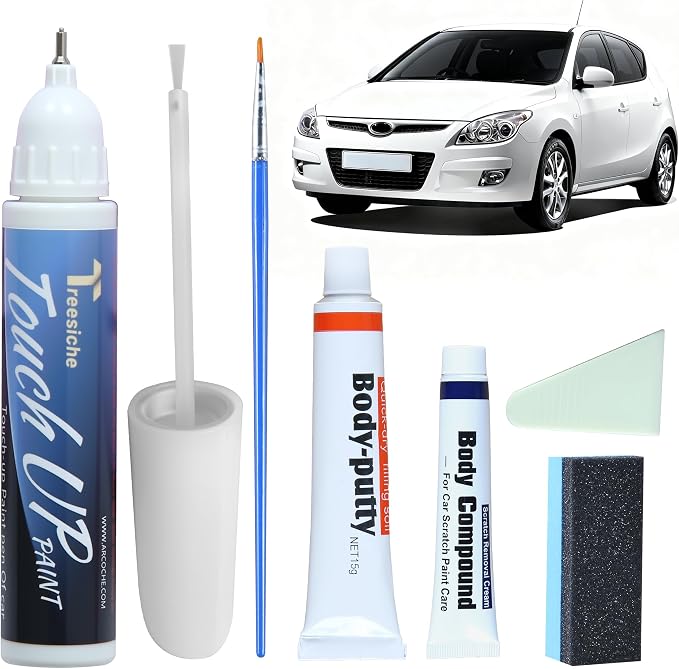 W6H Serenity White Pearl Touch Up Paint for Hyundai Exact Match, Car Paint Scratch Repair kit, 2 in 1 Scratch Remover Pen with Color-Matched Rapid Drying of Paint Coating