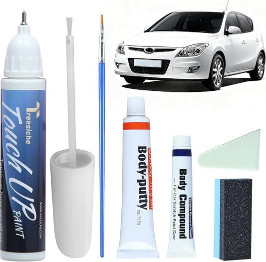 W6H Serenity White Pearl Touch Up Paint for Hyundai Exact Match, Car Paint Scratch Repair kit, 2 in 1 Scratch Remover Pen with Color-Matched Rapid Drying of Paint Coating