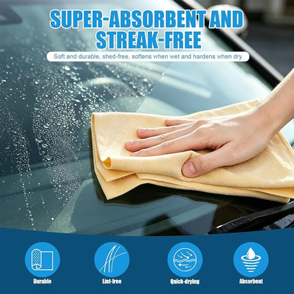 Car Cleaning Kit – Microfiber Towels for Cars, Chamois Cloth Drying Towels Car Detailing for Wash Interior and Glass, Complete Car Wash Set for a Spotless Finish