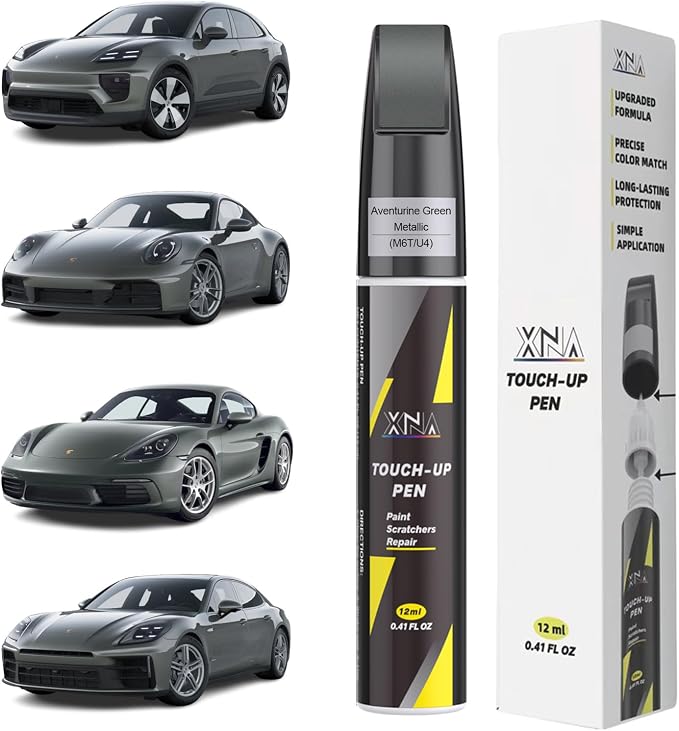 XNA Aventurine Green Metallic(M6T/U4) for Porsche Touch Up Paint, Car Scratch Remover for Nicks and Chips Repair, 2-In-1 Quick & Easy Fix Car Scratch Repair Kit with Exact Color-Matched