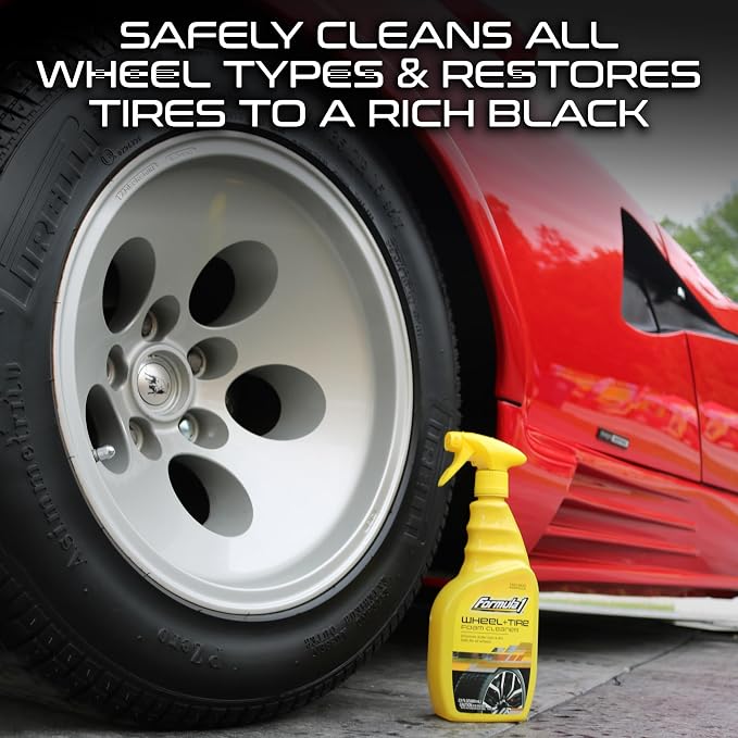 Formula 1 Wheel & Tire Cleaner - Removes Brake Dust and Dirt, Quickly Shines Rims & Tires, Safe for All Cars, Trucks, and Motorcycles (23 oz)