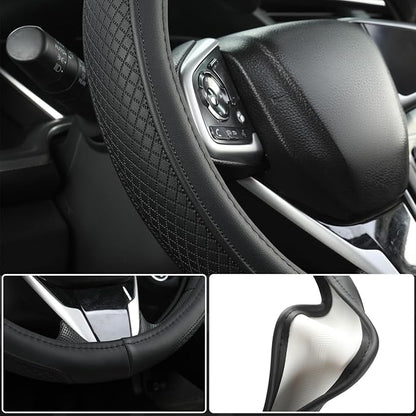 West Llama Customized Auto Car Steering Wheel Cover for Chevy 14.5-15 inches, Steering Wheel Cover for Chevrolet(Black Line-Standard Size)