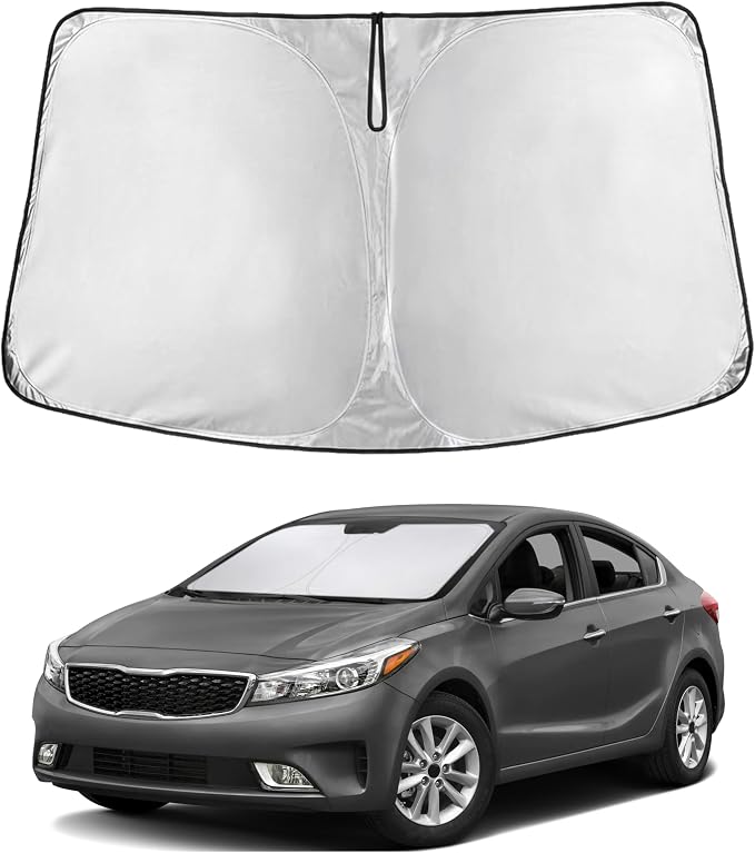 EcoNour Windshield Sunshade for Kia Forte 2019-2023 2024 2025, Sun Visor for Front Windshield & Window Sun Shade Cover, UV Heat Blocker & Protector, Car Accessories