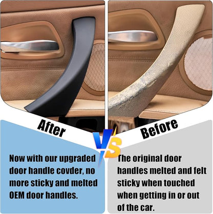 Compatible with BMW 3 Series Door Handle Covers E90/E91/E92/E93 2004-2011,6PCS Left and Right Passenger Interior Door Pull Handle Set for BMW 318i,320i,323i,325i,328i,330i,335i(Black)