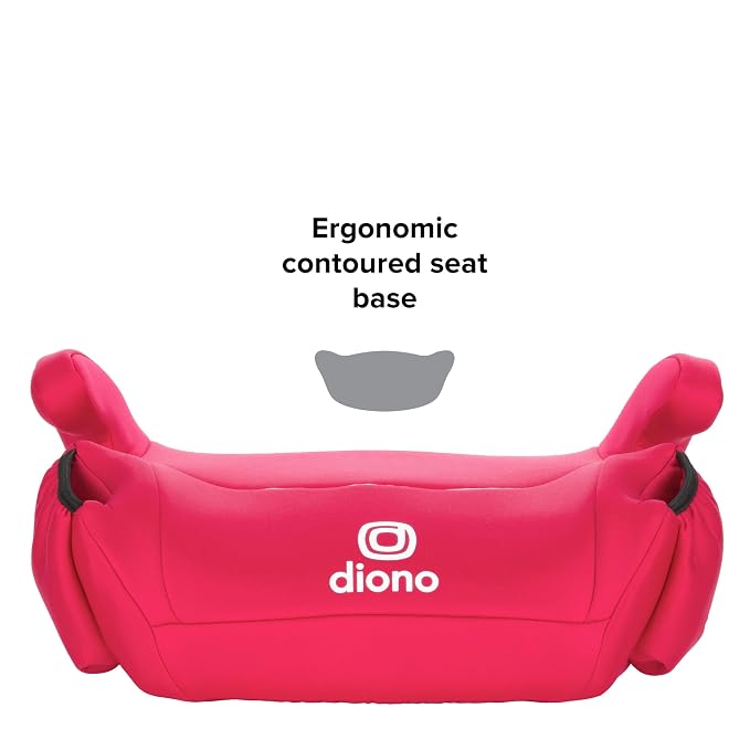 Diono Solana, No Latch, Pack of 2 Backless Booster Car Seats, Lightweight, Machine Washable Covers, Cup Holders, Pink Cotton Candy