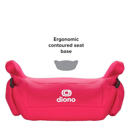 Diono Solana, No Latch, Pack of 2 Backless Booster Car Seats, Lightweight, Machine Washable Covers, Cup Holders, Pink Cotton Candy