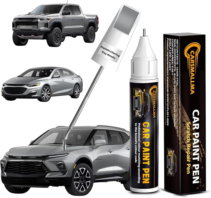Touch Up Paint for Chevrolet Sharkskin/Sterling Gray Metallic(GXD/WA130H), Color Exact Match Auto Paint Repair Pen Fix Chips and Nicks Scuff