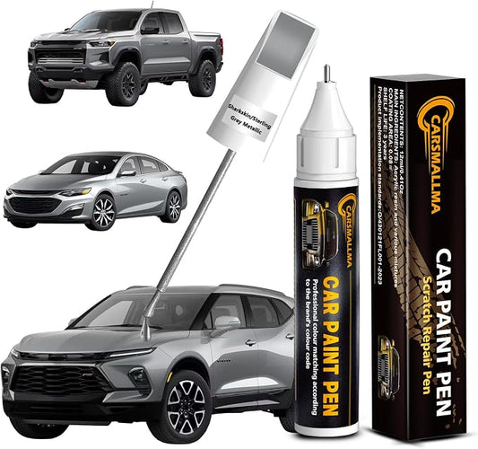 Touch Up Paint for Chevrolet Sharkskin/Sterling Gray Metallic(GXD/WA130H), Color Exact Match Auto Paint Repair Pen Fix Chips and Nicks Scuff