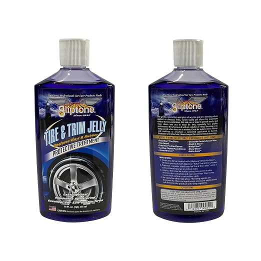 Gliptone Tire & Trim Jelly 16 oz, Long-Lasting High Gloss Tire Gel for Tires, Trim & Rubber, Non-Sling, No-Drip Formula, Thick, Easy Application, Deep Shine & Durable Protection for Exterior Surfaces