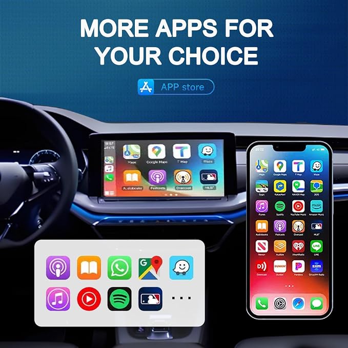 Wireless CarPlay Adapter for Apple Car Play, Small Mini Edition, Converts Factory Wired to Wireless CarPlay, Plug & Play Adapter for Apple iPhone iOS 10+ & Cars from 2015+(2026 Upgrade Black)