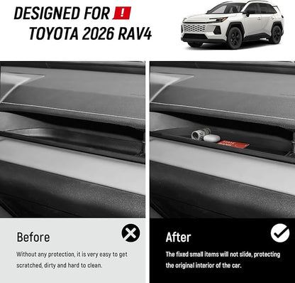 3PCS Center Console Organizer Compatible with Toyota 2026 RAV4 LE SE XLE XSE Limited Hybrid Accessories Wireless Charging Anti-Slip Mat Glove Box Storage Center Console Tray Liner