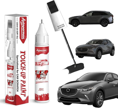 46G Machine Gray Metallic Car Touch Up Paint for Mazda, Color Accurate Two-In-One Car Paint Scratch Repair Pen, Professional Scratch Remover for Vehicles Chips and Nicks Scuff