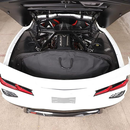 Hardtop Removable Roof Panel Storage Bag Compatible with Corvette C8 Coupe Stingray 2020 2021 2022 2023 2024 2025 (Manual Sunroof) Black Leather Interior Organizer Accessories