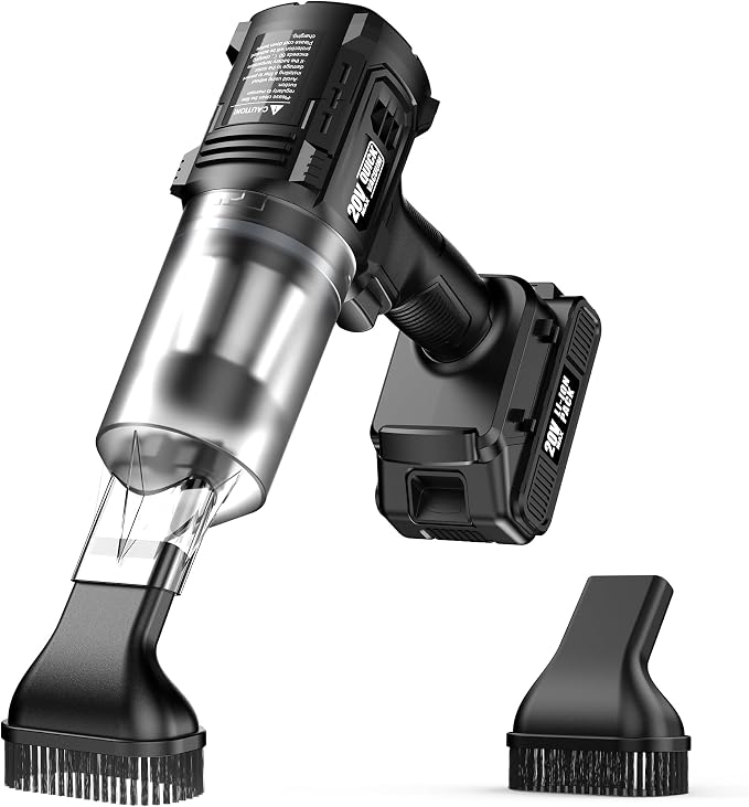 Car Vacuum Cordless, 35000PA Strong Suction Handheld Vacuum with 2 Detachable Batteries, 60Min Runtime Portable Vacuum Cleaner for Car Detailing, Pet Hair, Home Couch & Office, 350ML XL Dust Cup