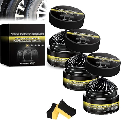 Tyre Nourish Cream for Tires,Tire Nourish Cream,Tire Wax Black,Restores Black Gloss,Shine,for Car Tires(3Pcs)