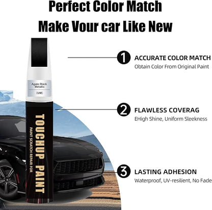Agate Black Metallic(UM) Car Paint Touch Up Pen Compatible with Ford,2-In-1 Color Accurate Touch Up Car Scratch Repair Paint Exact Match Ford Series Automotive Scratch Remover for Nicks & Chips Repair