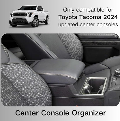3PCS Center Console Organizer Compatible with Toyota Tacoma 2026 2025 2024 Accessories Middle Console Organizer Interior Armrest Insert Tray Hidden Storage Box Secret Compartment