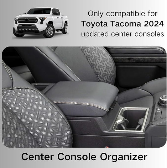 3PCS Center Console Organizer Compatible with Toyota Tacoma 2026 2025 2024 Accessories Middle Console Organizer Interior Armrest Insert Tray Hidden Storage Box Secret Compartment