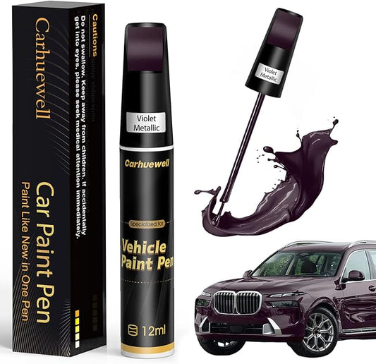 Purple Touch Up Paint for Cars, Car Scratch Repair Pen, Car Paint Touch Up Pen Auto Scratches Remover Easy to Use and Quick Fix(Violet Metallic)